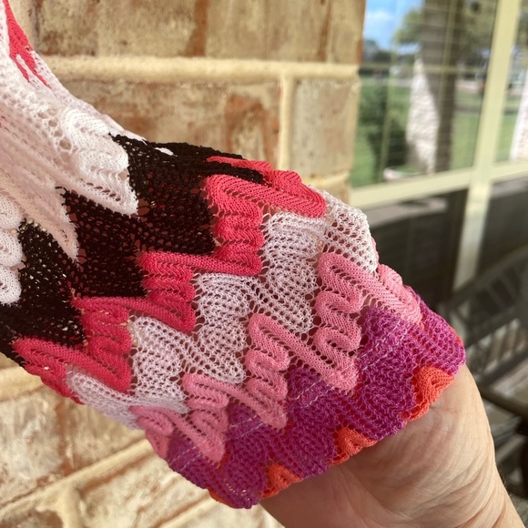 Alfred Dunner Women's Multicolor Chevron Lightweight Open Cardigan - Picture 5 of 8